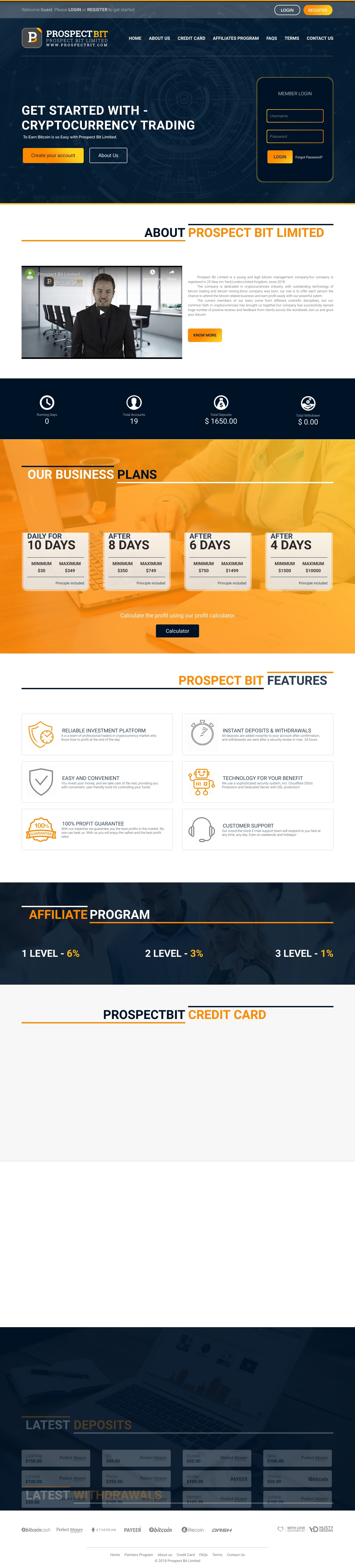 Gaming HYIP project Prospect Bit Limited