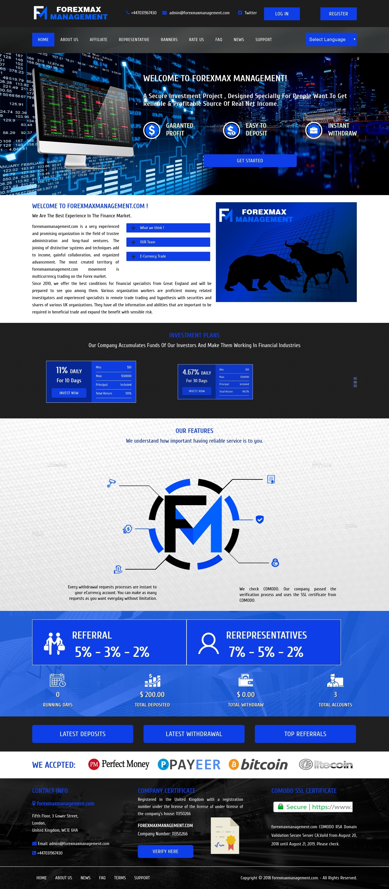 Invest project FOREXMAX MANAGEMENT