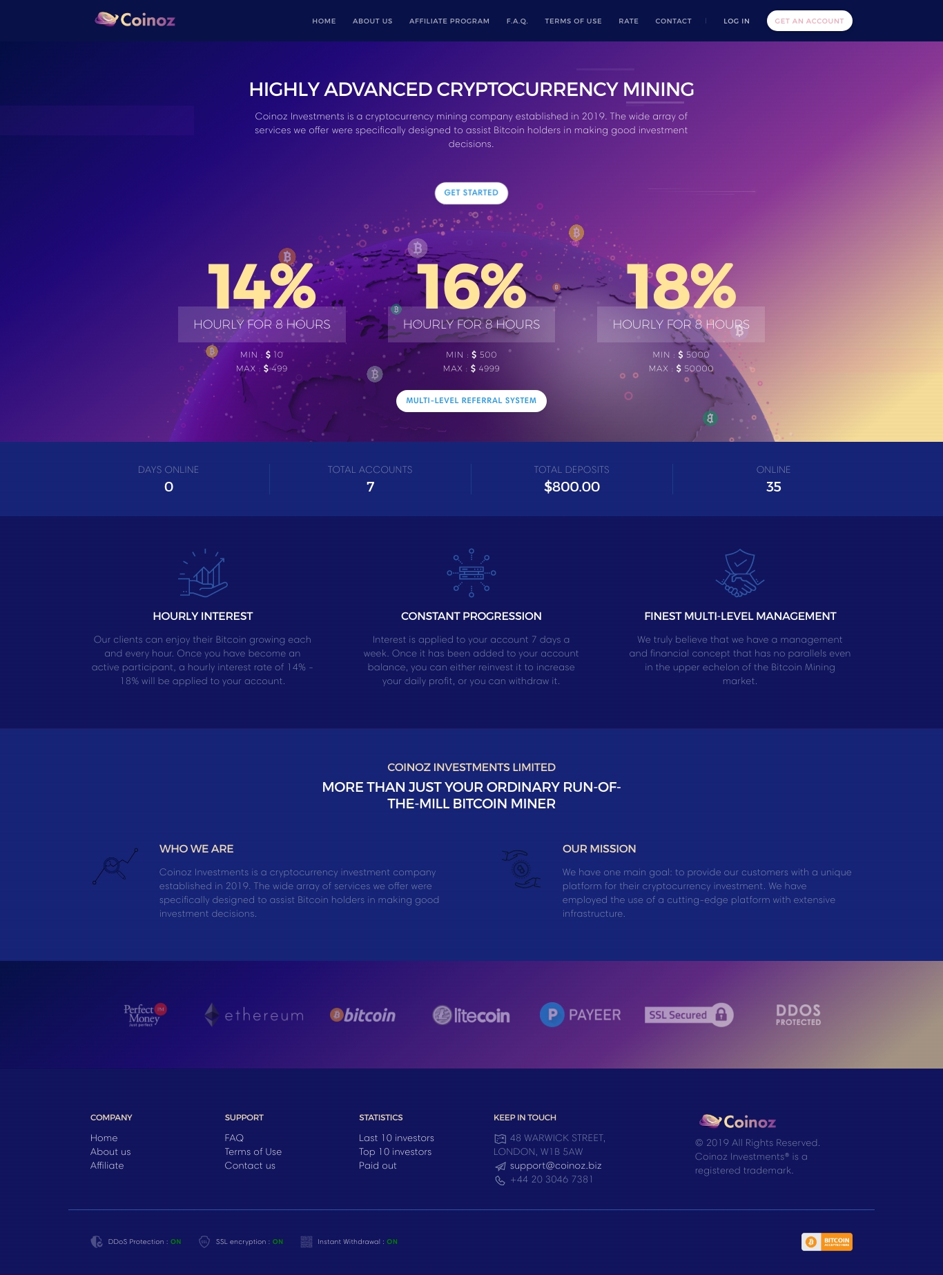 Investment project Coinoz