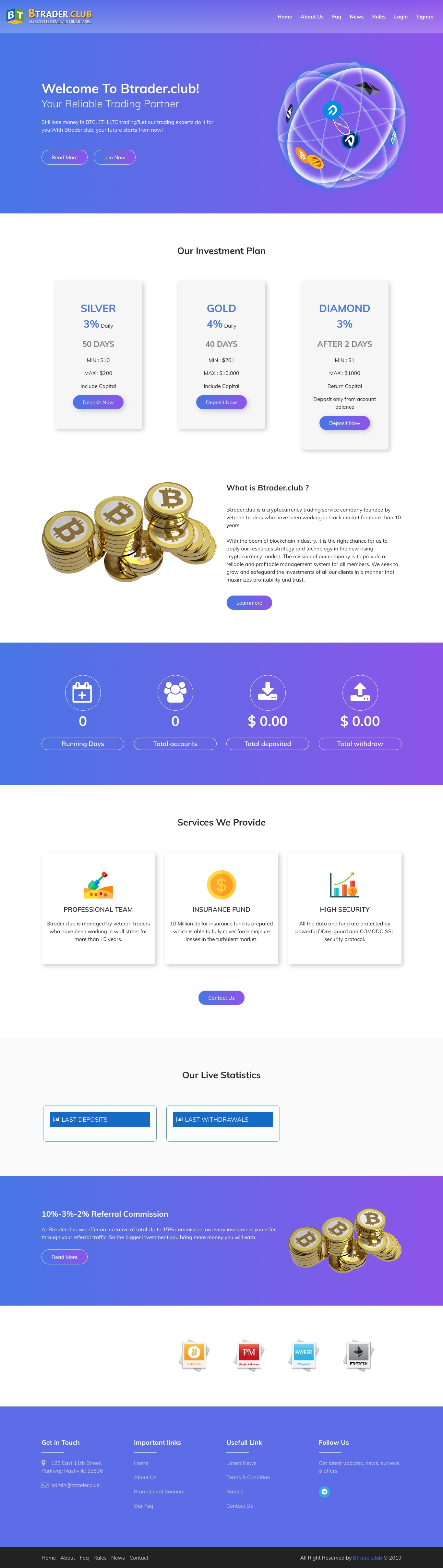 Gaming HYIP project Btrader