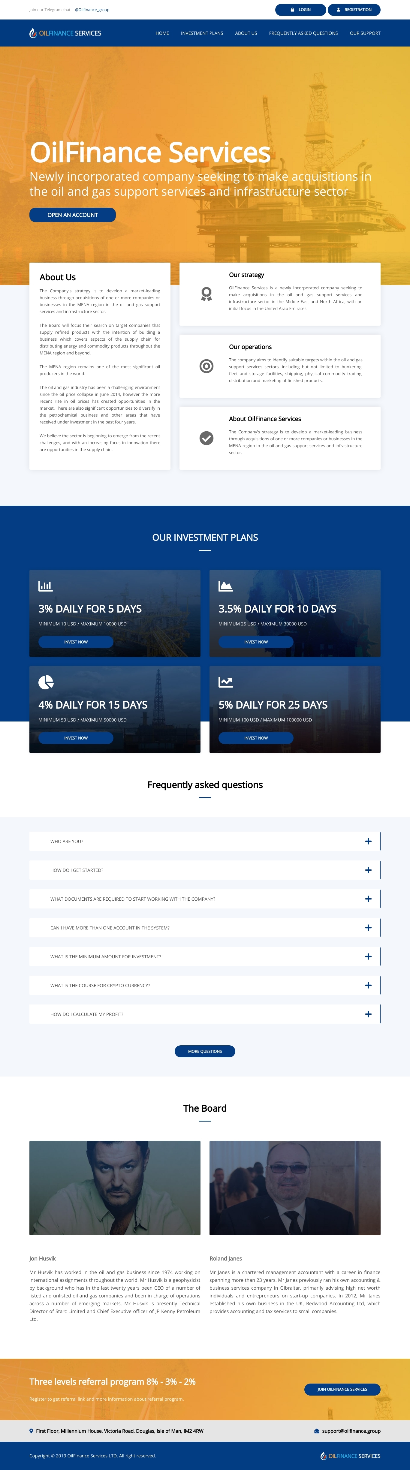 HYIP project Oilfinance