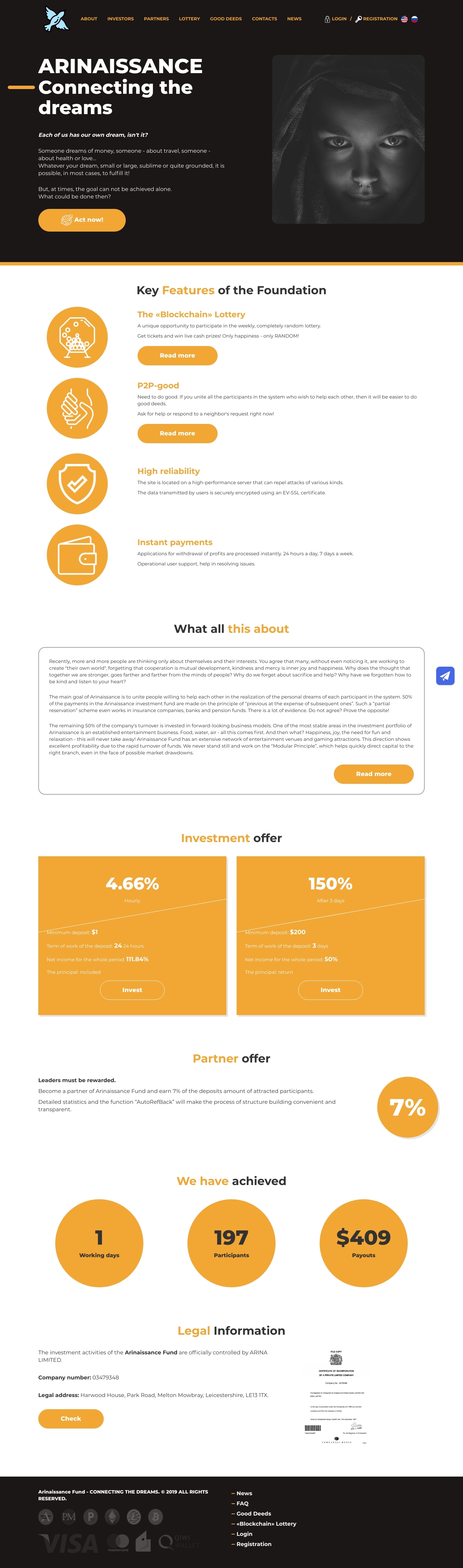 Invest project Arinaissance
