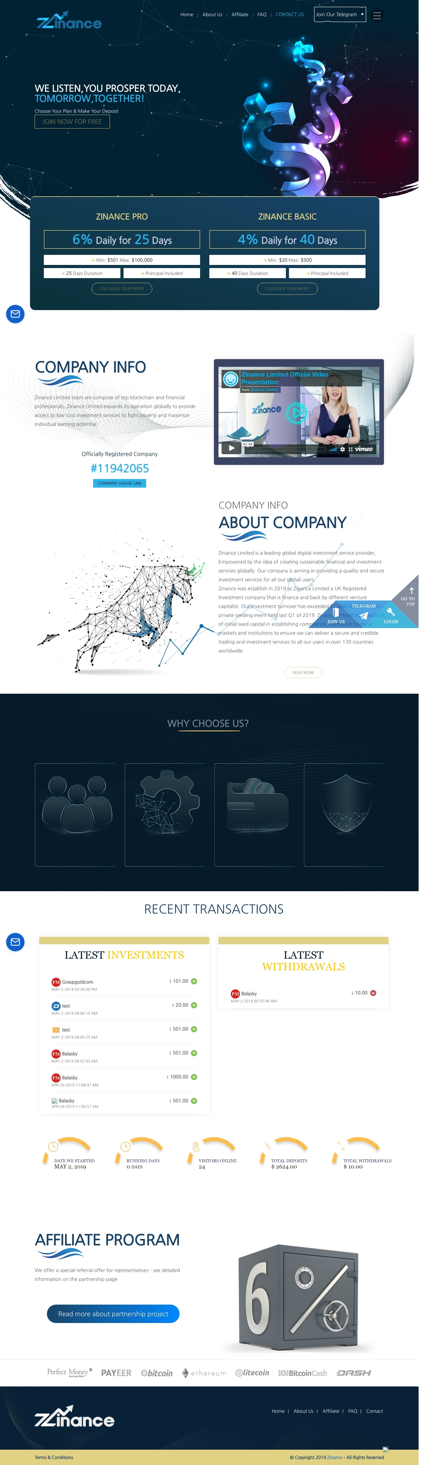 Invest project Zinance Ltd