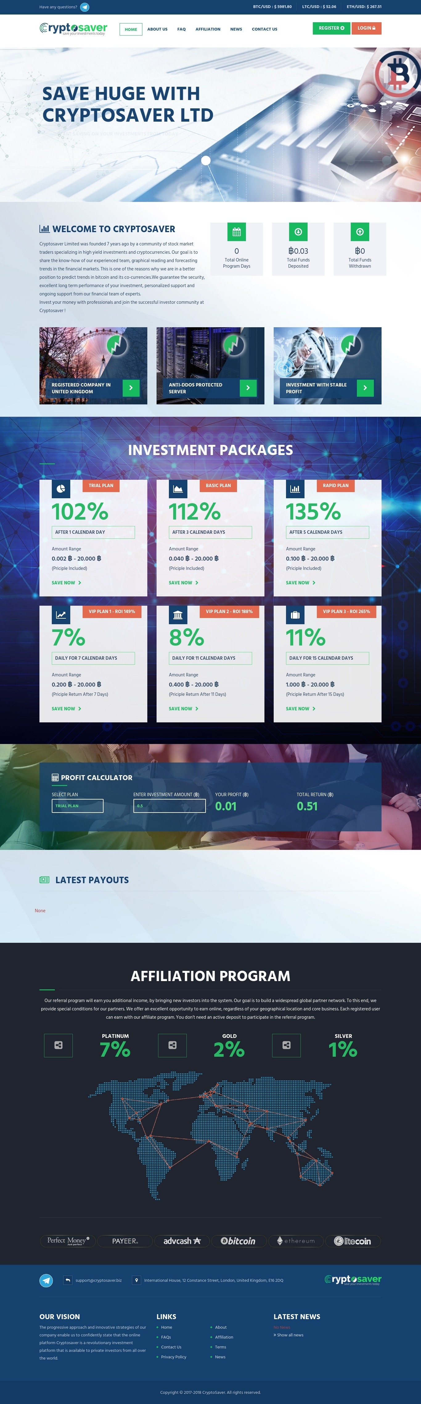 Investment HYIP CRYPTO SAVER