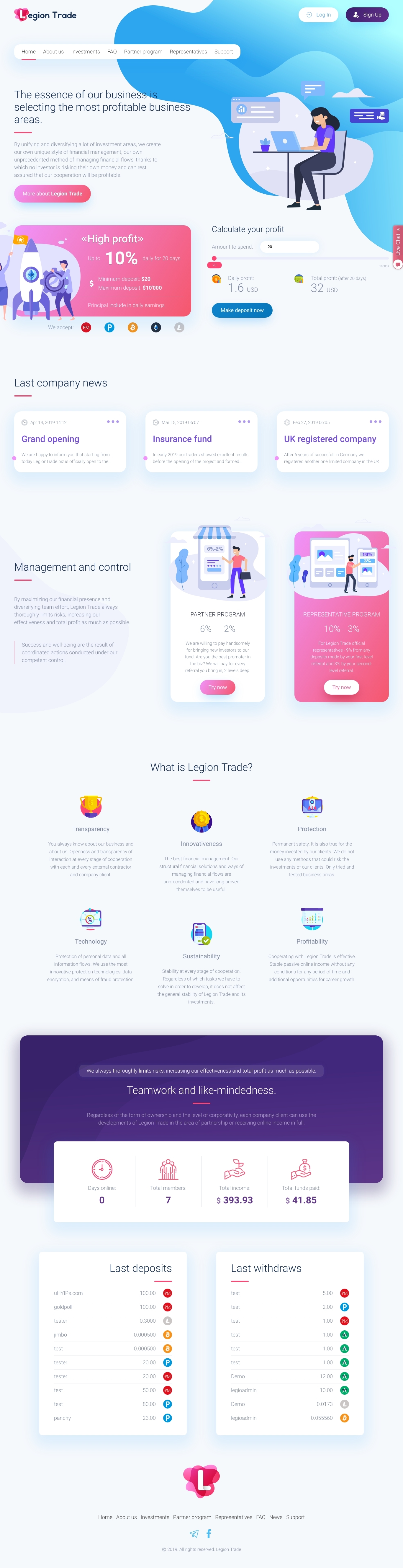 Investment project Legion Trade