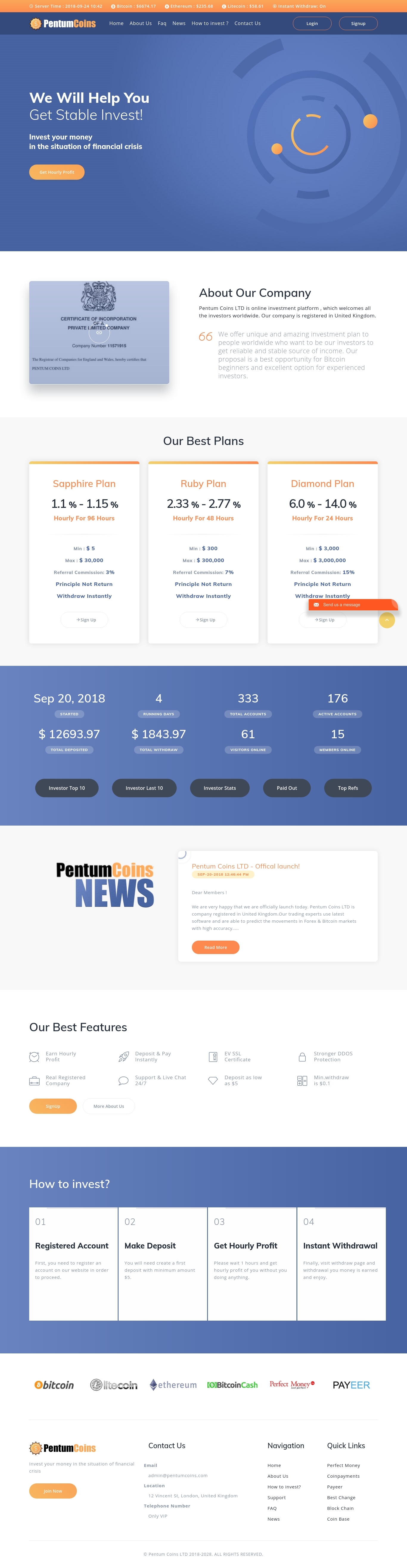 Gaming HYIP project PentumCoins
