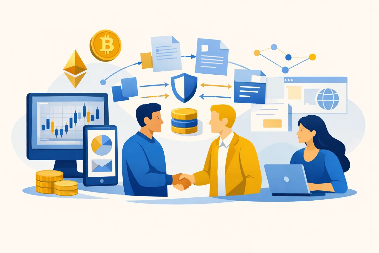 Datenaustausch einer Kryptobörse mit Partnern