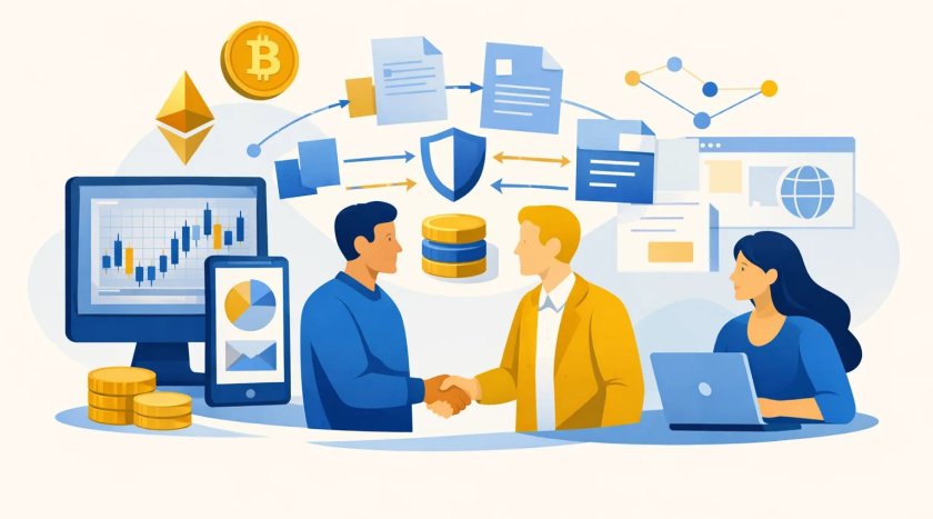Datenaustausch bei Kryptobörsen mit Drittpartnern
